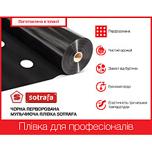 Плівка мульчуюча SOTRAFA чорна (25мкм) перфофорована 30*25см, 1,2*1000м