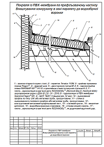 Покрівля із ПВХ-мембрани по профільованому настилу. Влаштування контрухилу в зоні парапету до водозбірної воронки