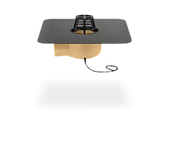 Покрівельна воронка з поліуретану SitaTrendy кутова з бітумним фартухом та системою обігріву (діаметр 110 мм)